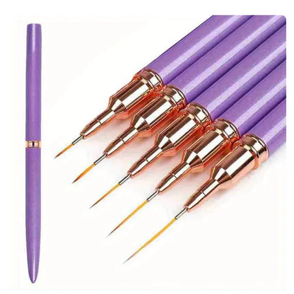 5Pcs/Set Nail Art Liner Brushes Set Elongated Lines Striping Drawing UV Gel Painting Nail Design Pen Professional Manicure Tool