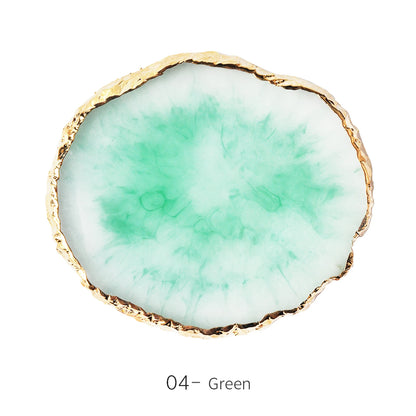 1PC Round Resin Agate Stone Nail Art Palette False Nail Tips Mixing Color Drawing Pallet Gel Polish Display Shelf Manicure Tool